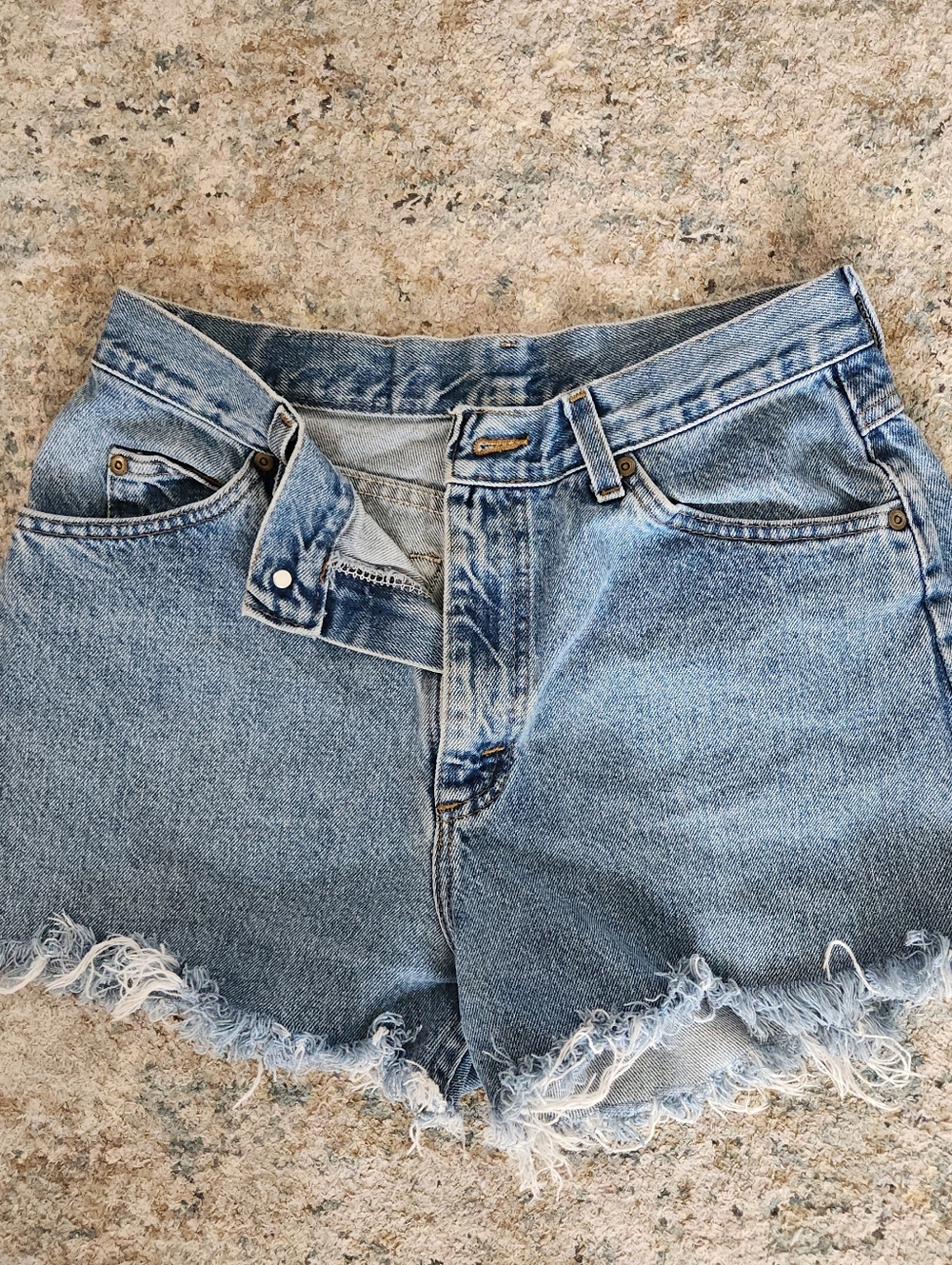 L.L. Bean Light Blue Frayed Hem Denim Shorts